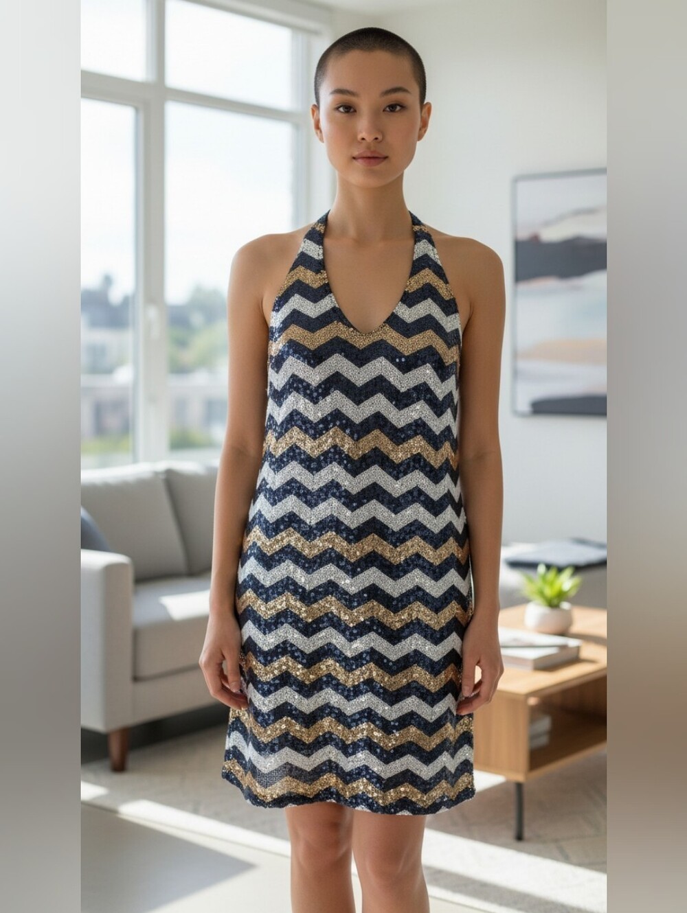Francesca's Multi Colored Sequin Dress Size S NWT